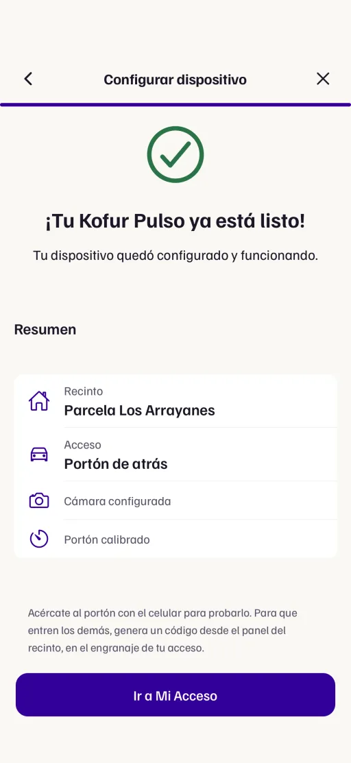 La app: «¡Tu Kofur Pulso ya está listo!»